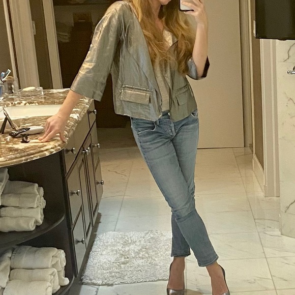 RACHEL Rachel Roy Jackets & Blazers - Rachel Roy silver cropped jacket